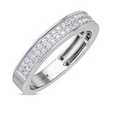 Photo of Zorya 3 CT. T.W. Morganite and Diamond Trio Matching Wedding Ring Set 10K White Gold [BT266WM]