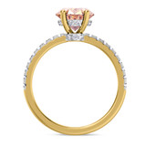 Photo of Zorya 3 CT. T.W. Morganite and Diamond Trio Matching Wedding Ring Set 10K Yellow Gold [BT266YE-C000]