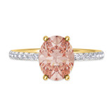 Photo of Zorya 3 Carat T.W. Morganite and Diamond Trio Matching Wedding Ring Set 14K Yellow Gold [BT266YE-C000]