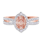 Photo of Sutton 2 1/2 CT. T.W. Morganite and Diamond Trio Matching Wedding Ring Set 10K Rose Gold [BT267RE-C000]
