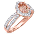 Photo of Sutton 2 1/2 CT. T.W. Morganite and Diamond Trio Matching Wedding Ring Set 10K Rose Gold [BT267RE-C000]