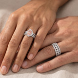 Photo of Sutton 2 1/2 Carat T.W. Morganite and Diamond Trio Matching Wedding Ring Set 10K White Gold [BT267W-C000]