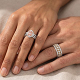 Photo of Sutton 2 1/2 Carat T.W. Morganite and Diamond Trio Matching Wedding Ring Set 10K Yellow Gold [BT267Y-C000]