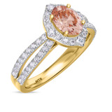 Photo of Sutton 2 1/2 Carat T.W. Morganite and Diamond Trio Matching Wedding Ring Set 10K Yellow Gold [BT267YE-C000]
