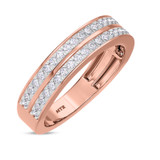 Photo of Arden 2 1/5 CT. T.W. Morganite and Diamond Trio Matching Wedding Ring Set 14K Rose Gold [BT268RM]