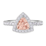Photo of Arden 2 1/5 Carat T.W. Morganite and Diamond Trio Matching Wedding Ring Set 14K White Gold [BT268WE-C000]