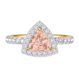 Photo of Arden 1 1/4 CT. T.W. Morganite and diamond Engagement Ring 14K Yellow Gold [BT268YE-C000]