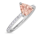 Photo of Bassey 1 Carat T.W. Morganite and diamond Engagement Ring 10K White Gold [BT269WE-C000]