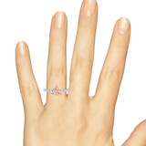 Photo of Bassey 1 ct tw. Fancy Morganite Matching Trio Ring Set 14K White Gold [BT269WE-C000]