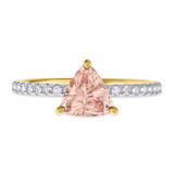 Photo of Bassey 1 3/4 Carat T.W. Morganite and Diamond Trio Matching Wedding Ring Set 10K Yellow Gold [BT269YE-C000]