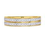 Photo of Bassey 1 3/4 Carat T.W. Morganite and Diamond Trio Matching Wedding Ring Set 14K Yellow Gold [BT269YM]