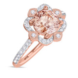 Photo of Hart 2 3/4 CT. T.W. Morganite and Diamond Trio Matching Wedding Ring Set 10K Rose Gold [BT270RE-C000]