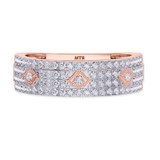 Photo of Hart 2 3/4 CT. T.W. Morganite and Diamond Trio Matching Wedding Ring Set 14K Rose Gold [BT270RM]