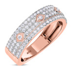 Photo of Hart 2 3/4 CT. T.W. Morganite and Diamond Trio Matching Wedding Ring Set 14K Rose Gold [BT270RM]