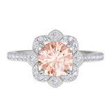Photo of Hart 1 3/4 CT. T.W. Morganite and diamond Engagement Ring 14K White Gold [BT270WE-C000]