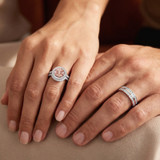 Photo of Sloane 2 1/5 Carat T.W. Morganite and Diamond Trio Matching Wedding Ring Set 14K Rose Gold [BT272R-C000]