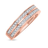 Photo of Sloane 2 1/5 Carat T.W. Morganite and Diamond Trio Matching Wedding Ring Set 14K Rose Gold [BT272RM]