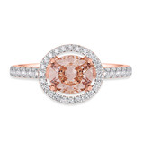 Photo of Sloane 1 3/8 Carat T.W. Morganite and diamond Engagement Ring 14K Rose Gold [BT272RE-C000]