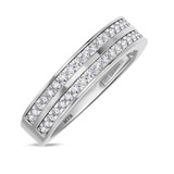 Photo of Sloane 2 1/5 Carat T.W. Morganite and Diamond Trio Matching Wedding Ring Set 14K White Gold [BT272WM]