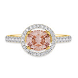 Photo of Sloane 2 1/5 CT. T.W. Morganite and Diamond Trio Matching Wedding Ring Set 10K Yellow Gold [BT272YE-C000]