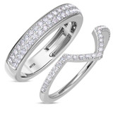 Photo of Amber 7/8 ct tw. Diamond Wedding Band Set 10K White Gold [WB260W]