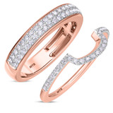 Photo of Iris 7/8 ct tw. Diamond Wedding Band Set 10K Rose Gold [WB261R]