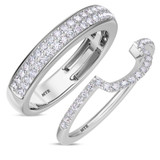 Photo of Iris 7/8 ct tw. Diamond Wedding Band Set 10K White Gold [WB261W]