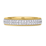 Photo of Iris 7/8 ct tw. Diamond Wedding Band Set 14K Yellow Gold [BT261YM]
