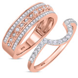 Photo of Charaya 5/8 ct tw. Diamond Wedding Band Set 10K Rose Gold [WB262R]