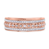 Photo of Charaya 5/8 ct tw. Diamond Wedding Band Set 10K Rose Gold [BT262RM]