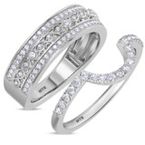 Photo of Charaya 5/8 ct tw. Diamond Wedding Band Set 14K White Gold [WB262W]