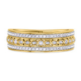 Photo of Charaya 5/8 ct tw. Diamond Wedding Band Set 10K Yellow Gold [BT262YM]