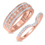Photo of Pembe 1/2 ct tw. Diamond Wedding Band Set 10K Rose Gold [WB263R]