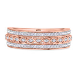 Photo of Pembe 1/2 ct tw. Diamond Wedding Band Set 14K Rose Gold [BT263RM]