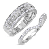 Photo of Pembe 1/2 ct tw. Diamond Wedding Band Set 10K White Gold [WB263W]