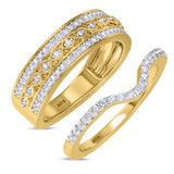 Photo of Pembe 1/2 ct tw. Diamond Wedding Band Set 10K Yellow Gold [WB263Y]