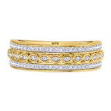 Photo of Pembe 1/2 ct tw. Diamond Wedding Band Set 10K Yellow Gold [BT263YM]