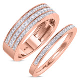 Photo of Arman 3/4 ct tw. Diamond Wedding Band Set 10K Rose Gold [WB264R]