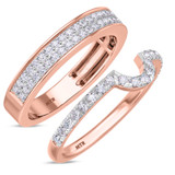 Photo of Zorya 3/4 ct tw. Diamond Wedding Band Set 14K Rose Gold [WB266R]