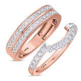 Photo of Arden 1 ct tw. Diamond Wedding Band Set 14K Rose Gold [WB268R]
