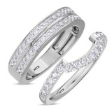 Photo of Arden 1 ct tw. Diamond Wedding Band Set 14K White Gold [WB268W]