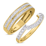 Photo of Arden 1 ct tw. Diamond Wedding Band Set 14K Yellow Gold [WB268Y]