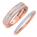 Photo of Bassey 3/4 ct tw. Diamond Wedding Band Set 14K Rose Gold [WB269R]