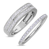 Photo of Bassey 3/4 ct tw. Diamond Wedding Band Set 10K White Gold [WB269W]
