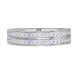 Photo of Bassey 3/4 ct tw. Diamond Wedding Band Set 14K White Gold [BT269WM]