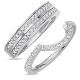 Photo of Sloane 3/4 ct tw. Diamond Wedding Band Set 10K White Gold [WB272W]