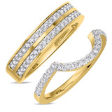 Photo of Sloane 3/4 ct tw. Diamond Wedding Band Set 14K Yellow Gold [WB272Y]