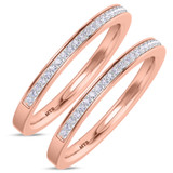 Photo of Arman 1/5 ct tw. Diamond Same Sex Ladies Band Set 10K Rose Gold [WL264R]