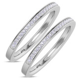 Photo of Arman 1/5 ct tw. Diamond Same Sex Ladies Band Set 10K White Gold [WL264W]