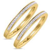 Photo of Arman 1/5 ct tw. Diamond Same Sex Ladies Band Set 10K Yellow Gold [WL264Y]